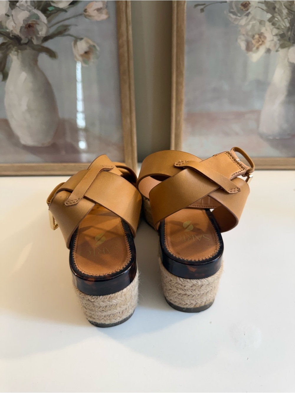 SARTO By Franco Sarto Tan Espadrille Platform Sandals - Picture 3 of 4